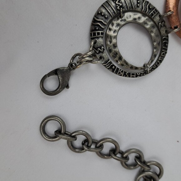 Boho Multi Tone Metal Hoop Chain Belt w/ Silver, Copper, Brass Tone Double Hoops - Picture 10 of 16